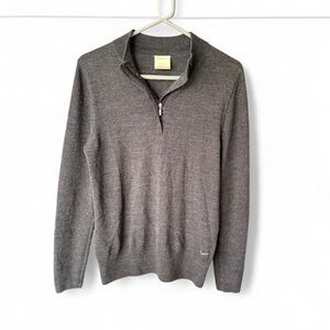 Nike Golf Tour Performance 50% Merino Wool Blend 1/4 Zip Pullover Gray Size L